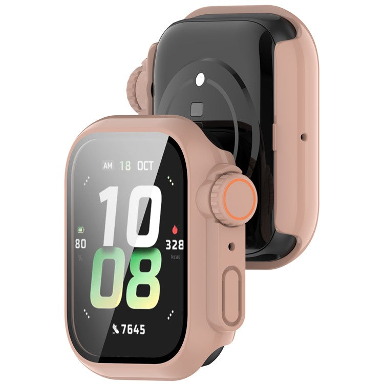 For Honor Watch 5 PC Tempered Glass Integrated Watch Case Full Coverage Protector - Pink