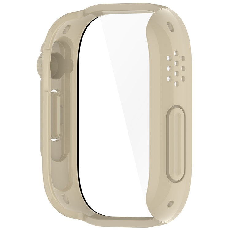 For Xiaomi Redmi Watch 5 Lite PC Tempered Glass Integrated Watch Case Full Coverage Protector - Ivory White