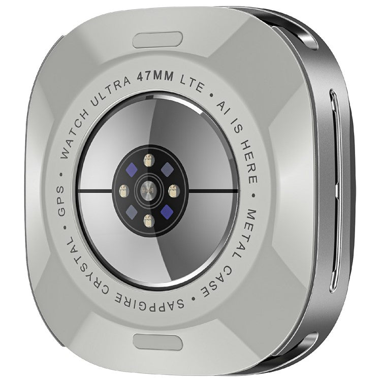 For Samsung Galaxy Watch Ultra 47mm Aluminum Alloy PC Protective Case Metal Bumper Cover - Grey Orange