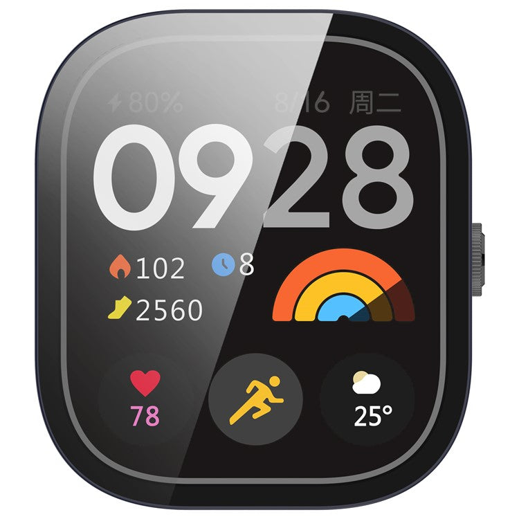 For Xiaomi Redmi Watch 5 / Watch 5 eSIM Case Hard PC All-Around Watch Cover with Tempered Glass Film - Dark Blue