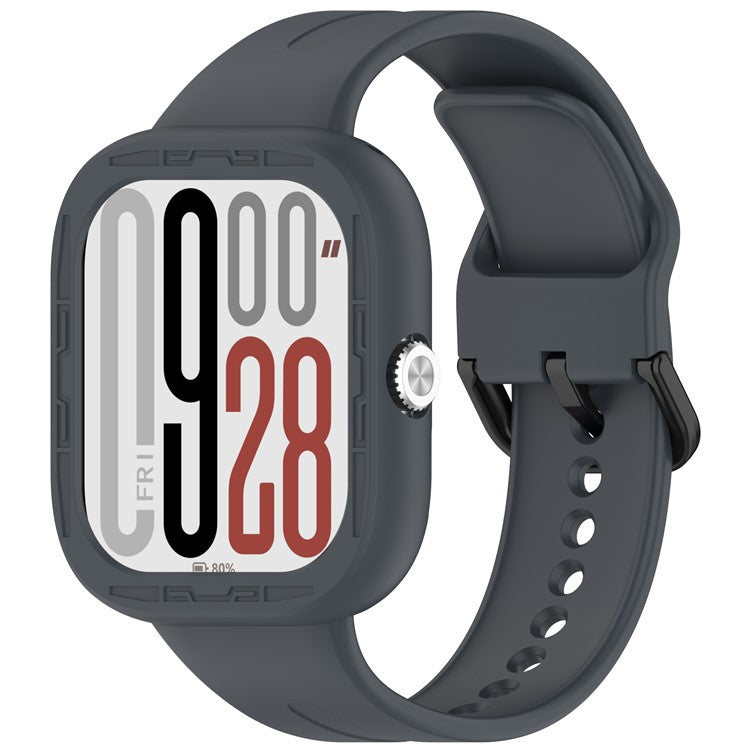 For Xiaomi Redmi Watch 5 / Watch 5 eSIM Silicone Case Hollow Watch Protective Cover - Dark Grey