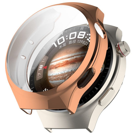For Huawei Watch 4 Pro TPU Watch Case Full Coverage Protective Cover - Electroplate Rose Gold