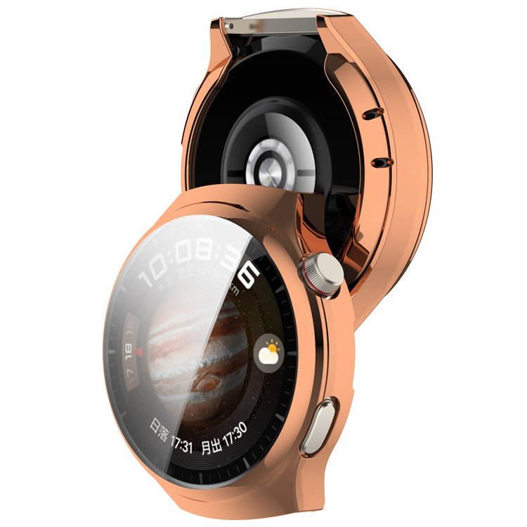 For Huawei Watch 4 Pro TPU Watch Case Full Coverage Protective Cover - Electroplate Rose Gold