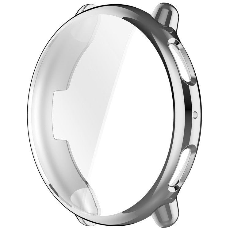 For Huami Amazfit Active 2 (A2437) Watch Case Full Coverage Flexible TPU Electroplating Cover - Silver