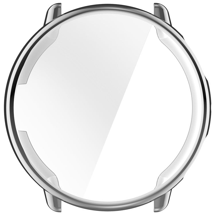 For Huami Amazfit Active 2 (A2437) Watch Case Full Coverage Flexible TPU Electroplating Cover - Silver