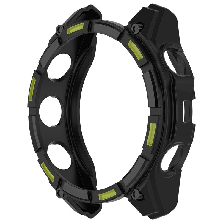 For Garmin Tactix 8 51mm TPU Watch Case Hollow-out Rugged Bumper Cover - Black  /  Green