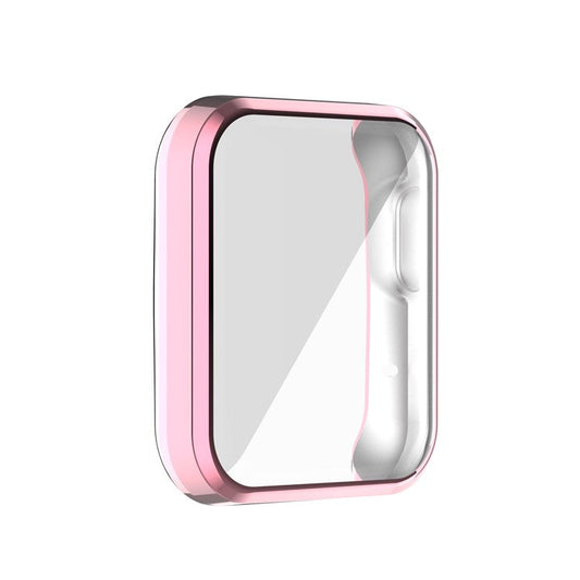 Full Coverage Soft TPU Smart Watch Protective Case with Screen Protector for Xiaomi Mi Watch Lite/Redmi Watch - Pink