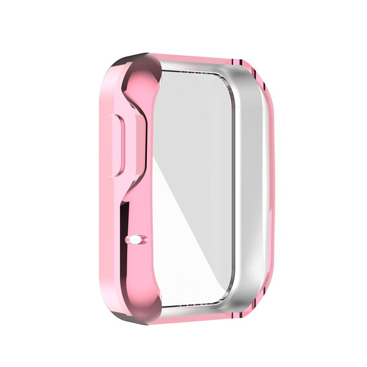 Full Coverage Soft TPU Smart Watch Protective Case with Screen Protector for Xiaomi Mi Watch Lite/Redmi Watch - Pink