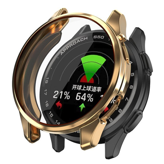 For Garmin Approach S50 Watch Case Electroplating Full Wrapped TPU Cover - Rose Gold