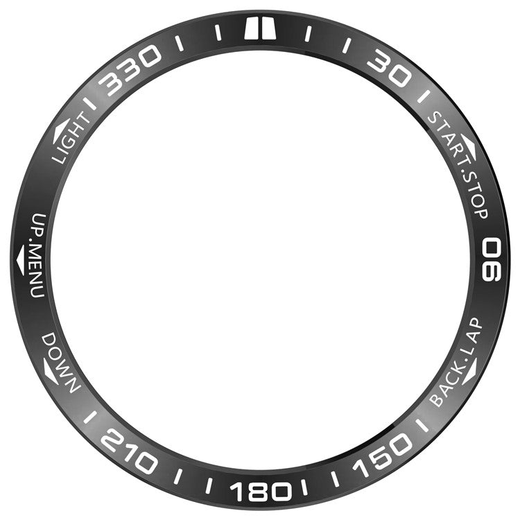 For Garmin Fenix 8 Solar 47mm Stainless Steel Bezel Scratch Resistant Protective Ring - Black+White