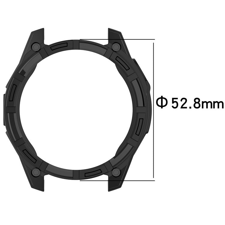 For Garmin Tactix 8 51mm SOLAR Version Soft TPU Watch Case Hollow Shockproof Bumper Frame Cover - Black+Green