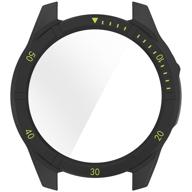 For Garmin Tactix 8 51mm AMOLED Version Watch Case PC Frame with Tempered Glass Screen Film - Black+Green