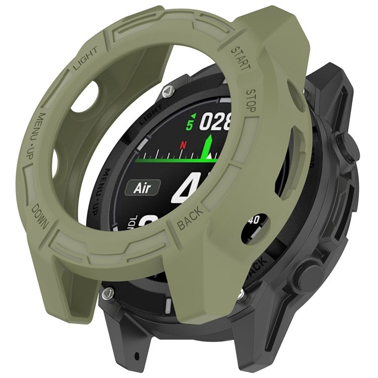 Watch Case for Garmin Descent G2 / G1 / G1 Solar / G1 Solar Letel Soft TPU Hollow Shockproof Bumper Frame - Green