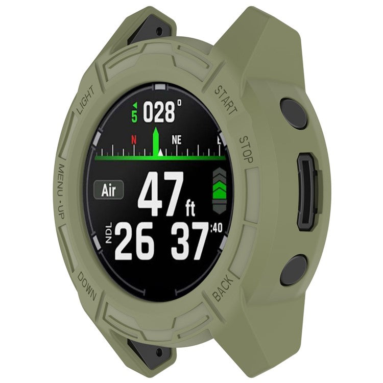 Watch Case for Garmin Descent G2 / G1 / G1 Solar / G1 Solar Letel Soft TPU Hollow Shockproof Bumper Frame - Green