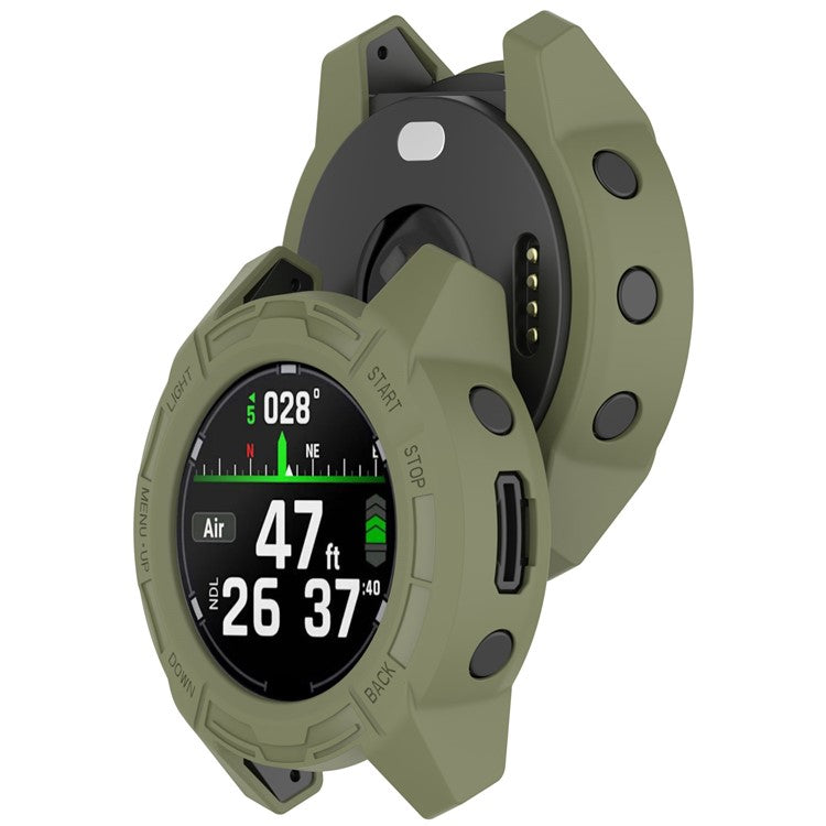 Watch Case for Garmin Descent G2 / G1 / G1 Solar / G1 Solar Letel Soft TPU Hollow Shockproof Bumper Frame - Green