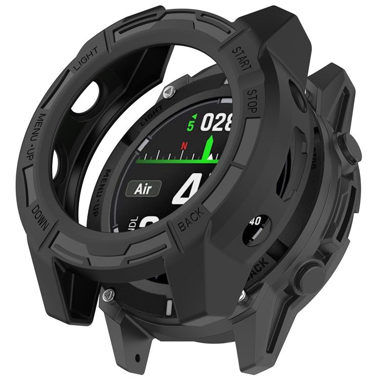 Watch Case for Garmin Descent G2 / G1 / G1 Solar / G1 Solar Letel Soft TPU Hollow Shockproof Bumper Frame - Black