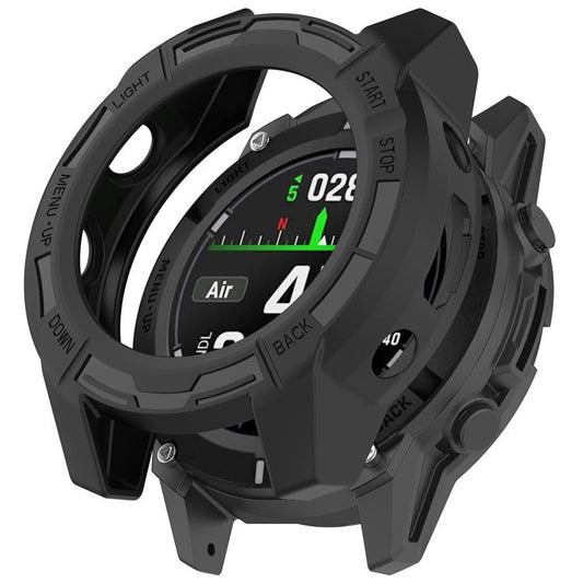 Watch Case for Garmin Descent G2 / G1 / G1 Solar / G1 Solar Letel Soft TPU Hollow Shockproof Bumper Frame - Black