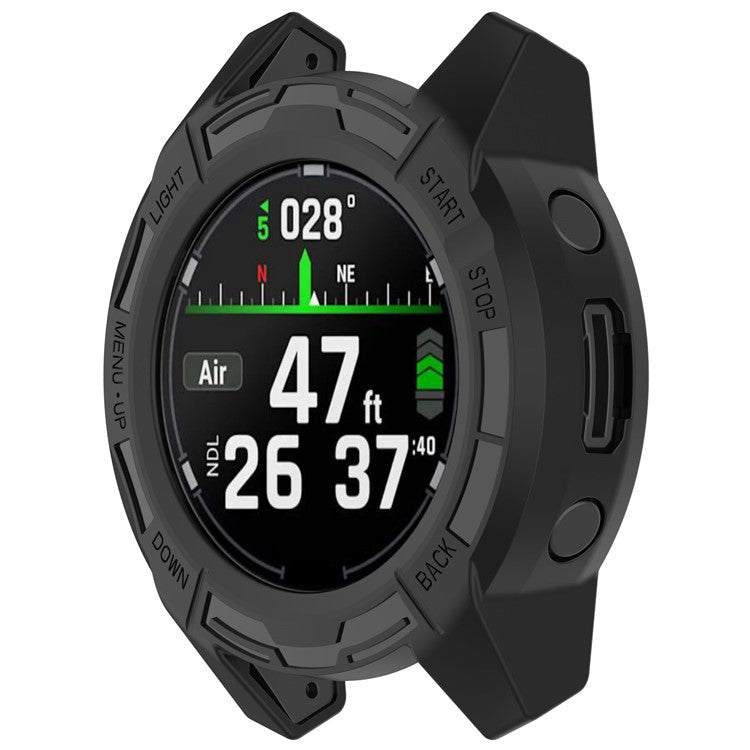 Watch Case for Garmin Descent G2 / G1 / G1 Solar / G1 Solar Letel Soft TPU Hollow Shockproof Bumper Frame - Black