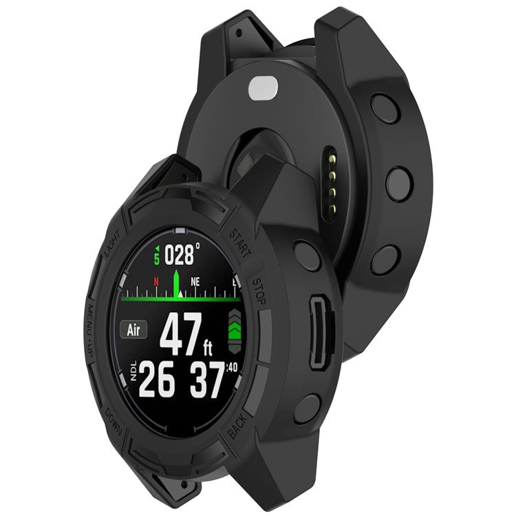 Watch Case for Garmin Descent G2 / G1 / G1 Solar / G1 Solar Letel Soft TPU Hollow Shockproof Bumper Frame - Black