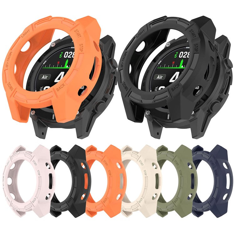 Watch Case for Garmin Descent G2 / G1 / G1 Solar / G1 Solar Letel Soft TPU Hollow Shockproof Bumper Frame - Black
