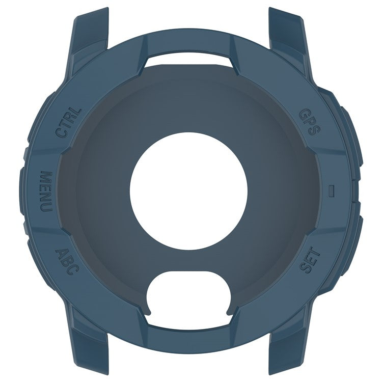 For Garmin Instinct E 45mm Watch Case Silicone Shockproof Bumper Frame - Blue