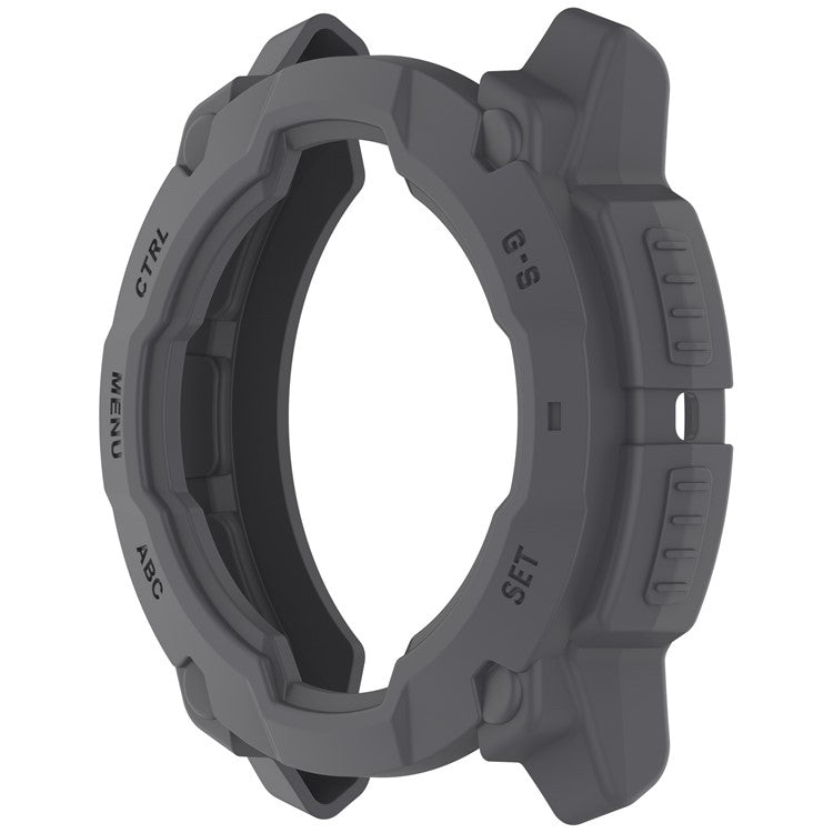 For Garmin Instinct E 45mm Armor Watch Case Shockproof TPU Rugged Protective Cover - Grey
