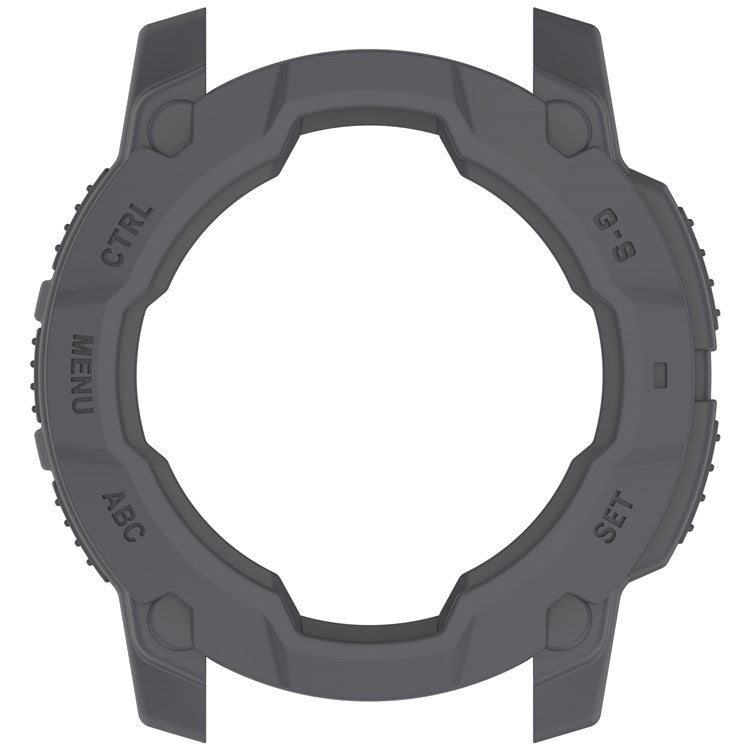 For Garmin Instinct E 45mm Armor Watch Case Shockproof TPU Rugged Protective Cover - Grey