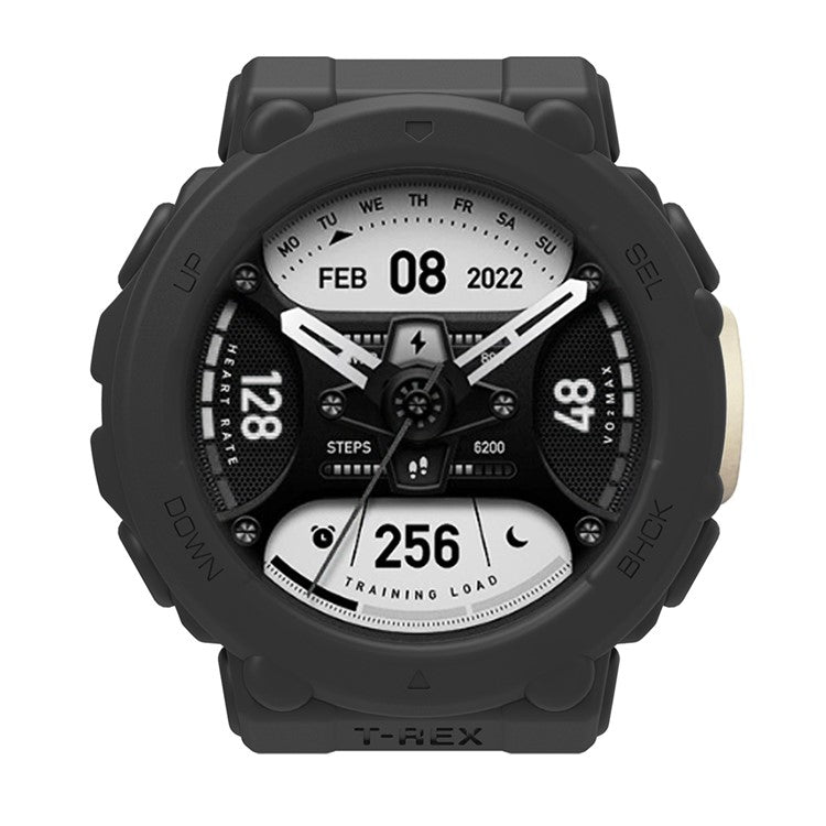 For Huami Amazfit T-Rex 2 Silicone Case Hollow Watch Protective Cover - Black