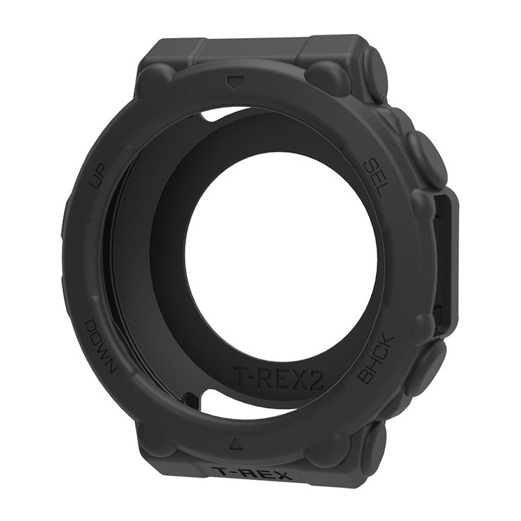 For Huami Amazfit T-Rex 2 Silicone Case Hollow Watch Protective Cover - Black