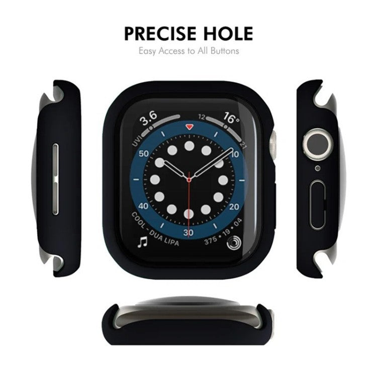 WANLONFENG For Apple Watch Series 10 46mm Watch Case PC Frame with Tempered Glass Screen Protector - Rose Pink