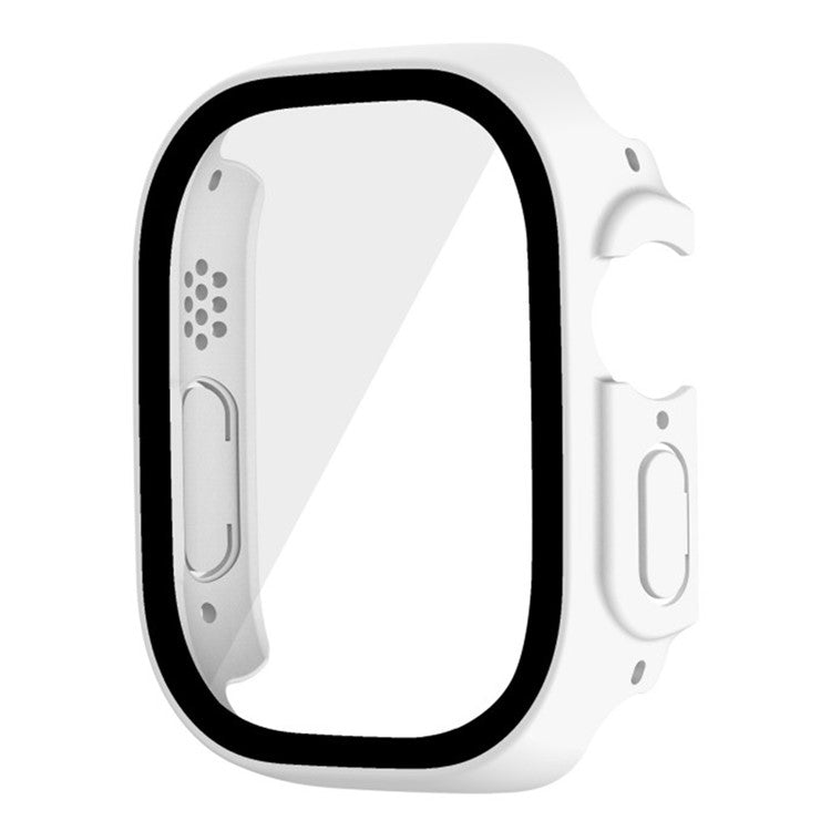 WANLONFENG For Apple Watch Ultra 2  /  Ultra 49mm 2-in-1 Hard PC Frame Waterproof Case with Tempered Glass Screen Protector - White