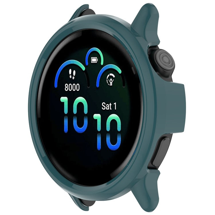 For Garmin Vivoactive 6 Half Coverage Hollow-Out Protective Cover PC Watch Frame Case - Glossy Green