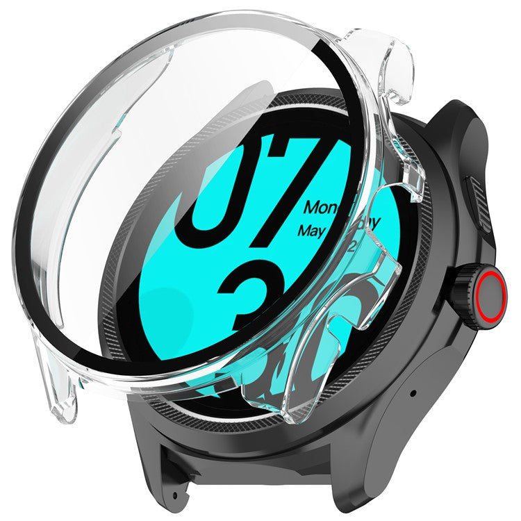 For TicWatch Pro 5 Enduro Hard PC Case All Around Watch Cover with Tempered Glass Film - Transparent