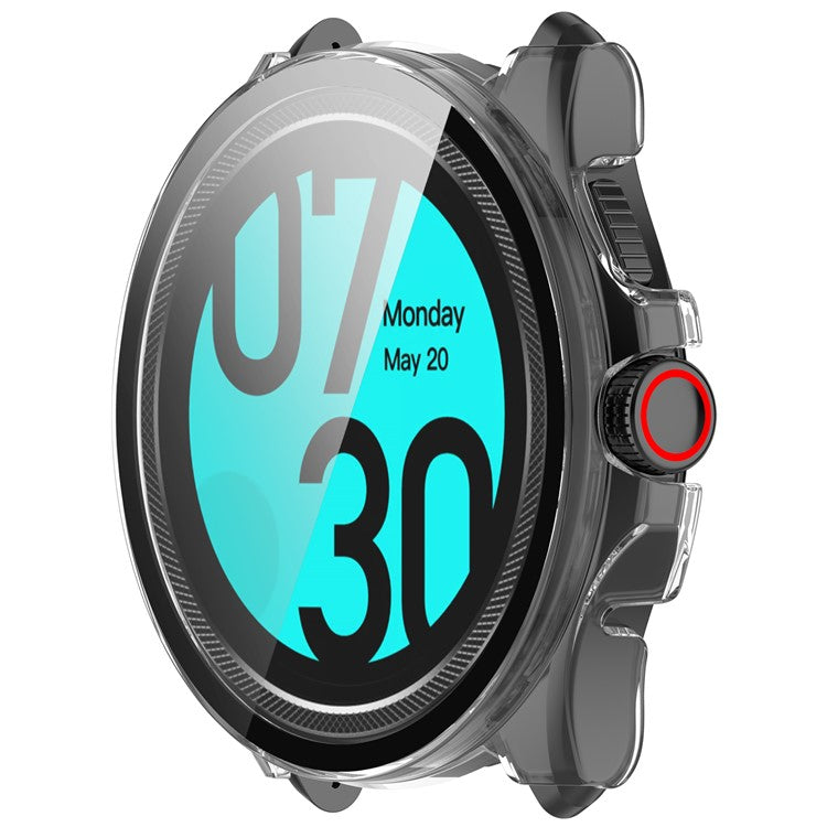 For TicWatch Pro 5 Enduro Hard PC Case All Around Watch Cover with Tempered Glass Film - Transparent