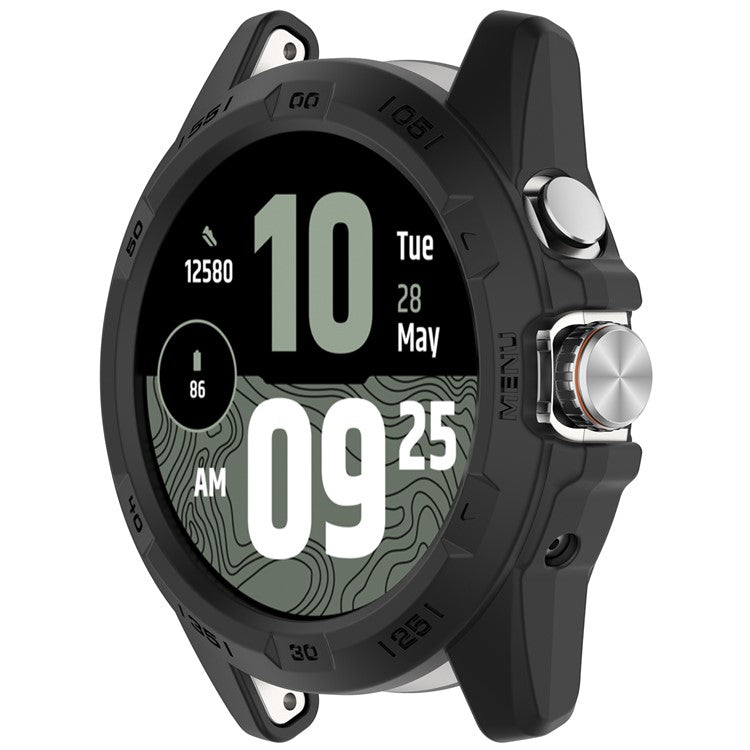 For TicWatch Atlas TPU Watch Case Hollow Shockproof Bumper Frame - Black