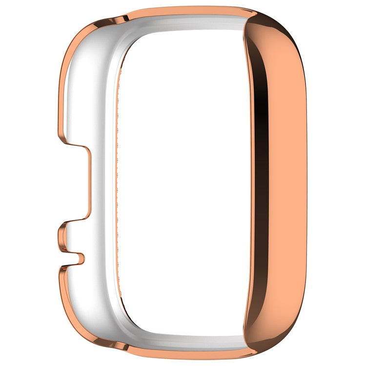 For Xiaomi Redmi Watch 3 Active  /  Watch 3 Lite Watch Case Rhinestone Decor Hollow Design Electroplating PC Watch Cover - Rose Gold