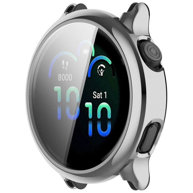 For Garmin Vivoactive 6 Watch Case Full Coverage Flexible TPU Electroplating Cover - Silver