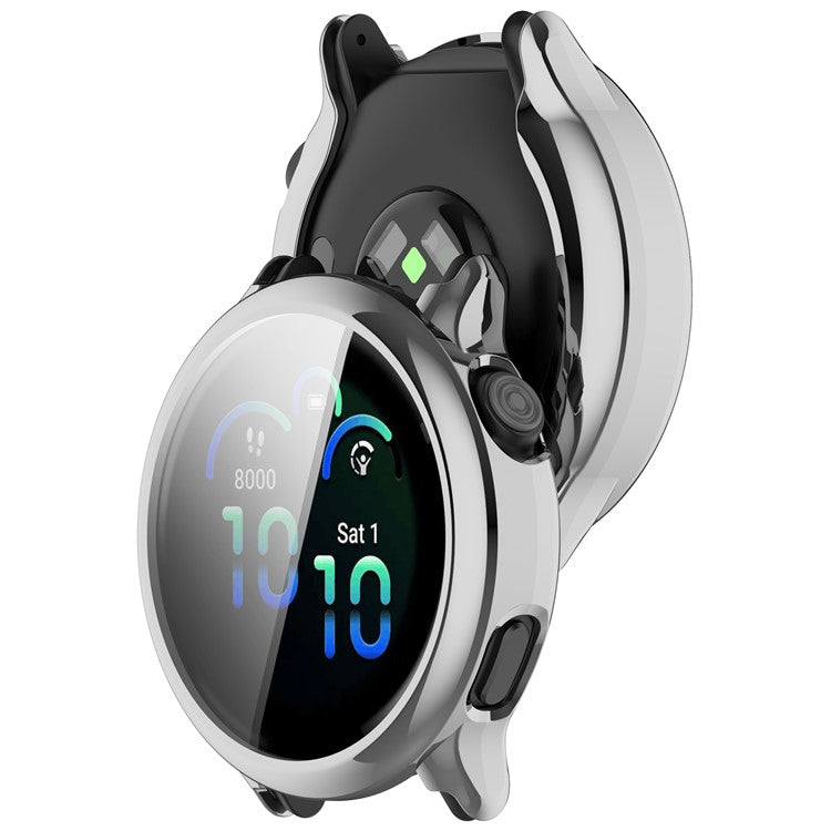 For Garmin Vivoactive 6 Watch Case Full Coverage Flexible TPU Electroplating Cover - Silver