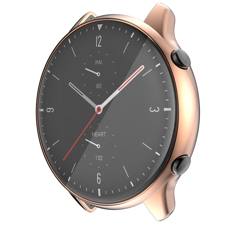 Soft TPU Electroplated Anti-Scratch Smart Watch Frame Case Cover for Huami Amazfit GTR2 - Rose Gold