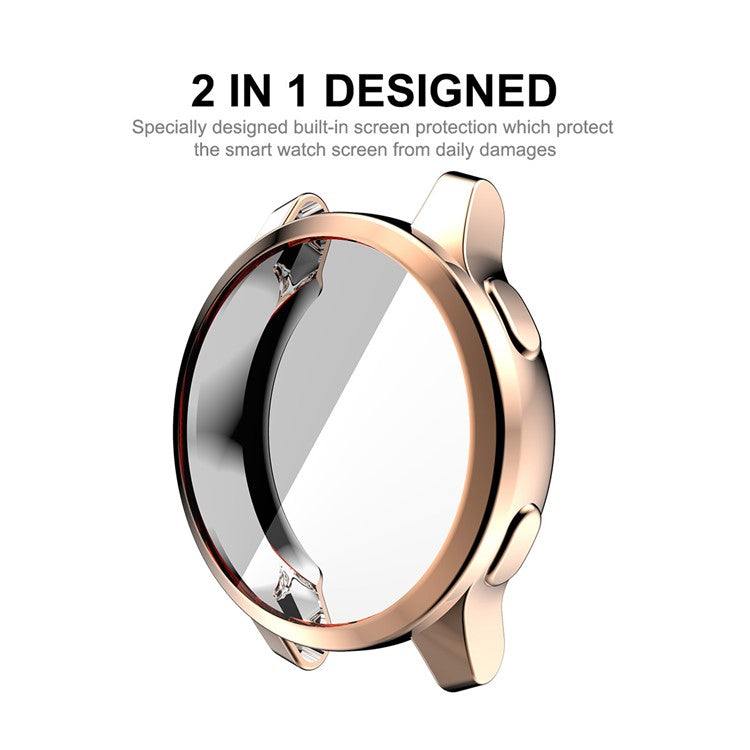 HAT PRINCE Electroplated All-wrapped TPU Protective Watch Case Cover for Garmin Venu 2S 40mm / Vivoactive 4S 40mm - Gold