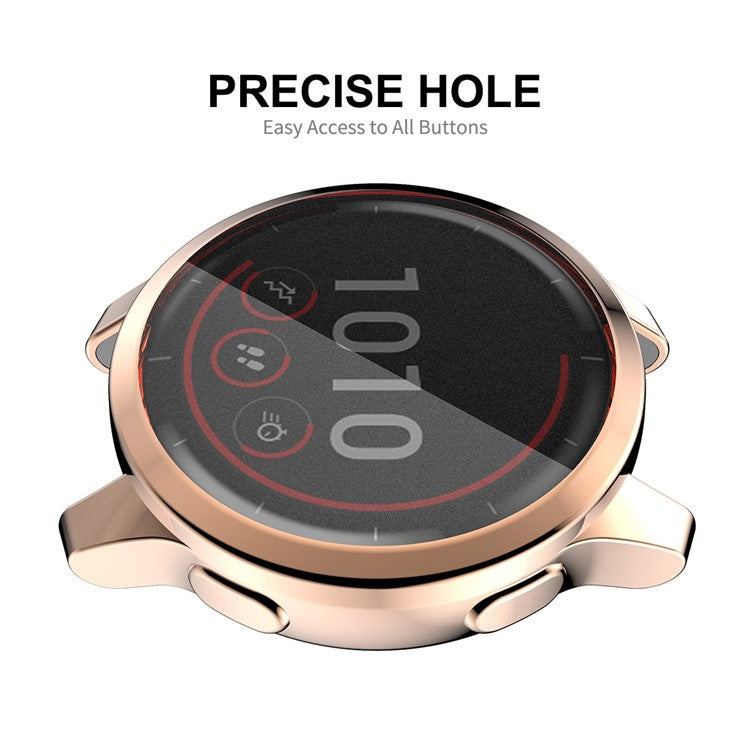 HAT PRINCE Electroplated All-wrapped TPU Protective Watch Case Cover for Garmin Venu 2S 40mm / Vivoactive 4S 40mm - Gold