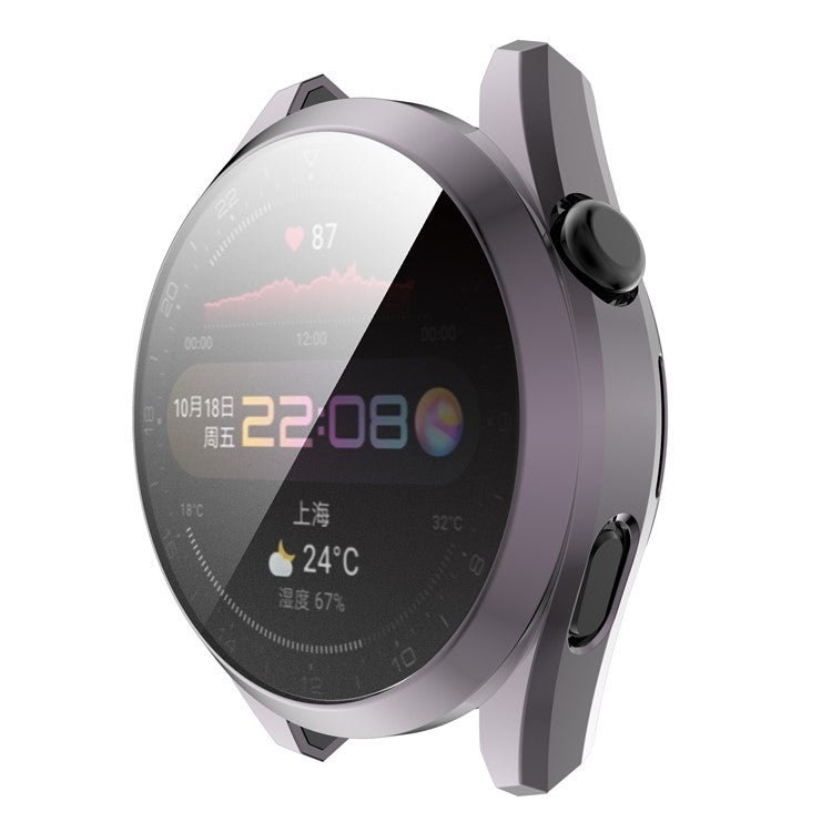 Shockproof Electroplate TPU Watch Frame Case Protector for Huawei Watch 3 Pro 48mm - Grey