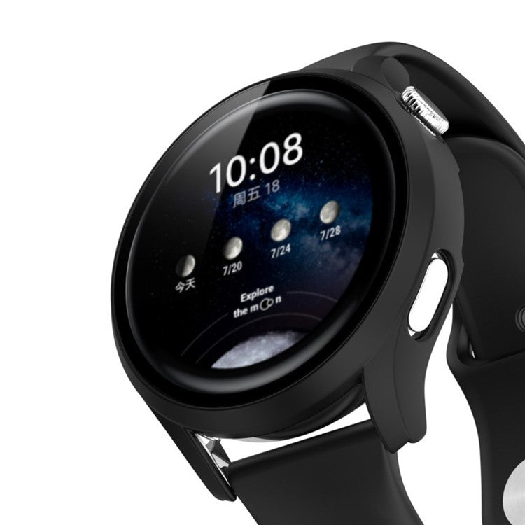 Smartwatch Matte PC Frame Cover with Tempered Glass Screen Protector for Huawei Watch 3 - Black