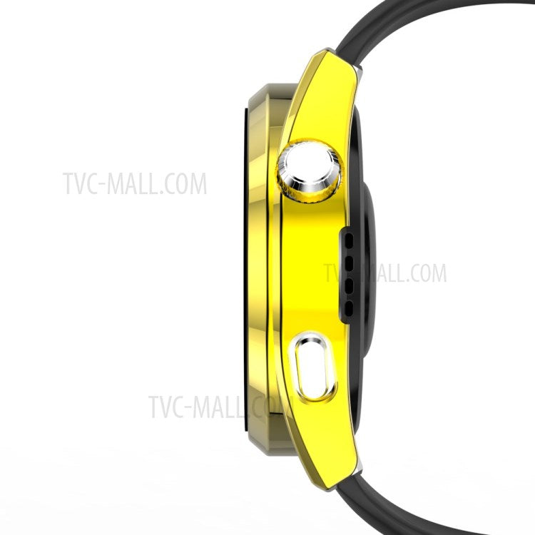Scale Design Smart Watch Electroplated PC Frame Case with Tempered Glass Screen Protector for Huawei Watch 3 - Gold