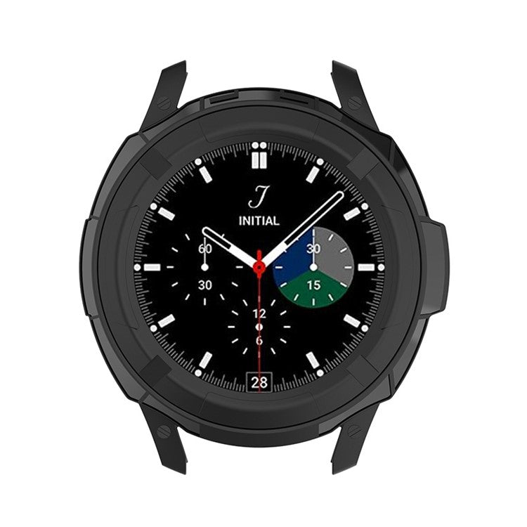 Smart Watch Protective Frame Case with Rotatable Bezel Ring for Samsung Galaxy Watch4 Classic 46mm - Black