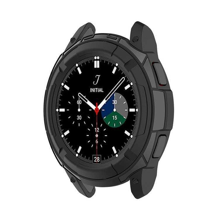 Smart Watch Protective Frame Case with Rotatable Bezel Ring for Samsung Galaxy Watch4 Classic 46mm - Black