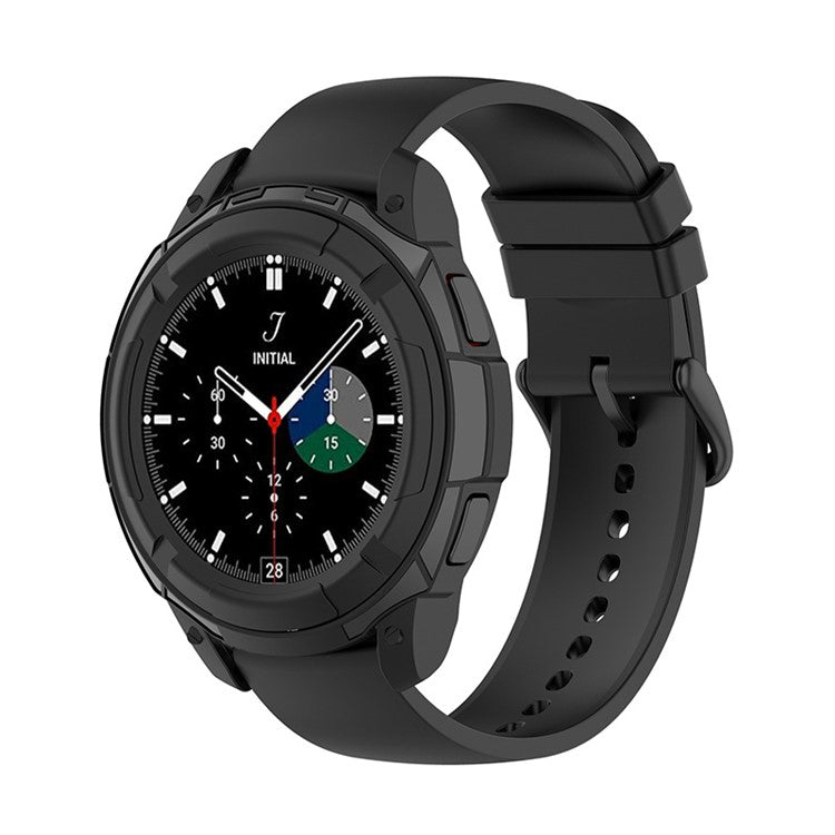 Smart Watch Protective Frame Case with Rotatable Bezel Ring for Samsung Galaxy Watch4 Classic 46mm - Black