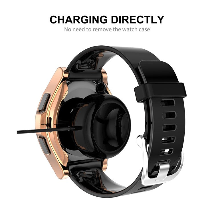 ENKAY HAT PRINCE Electroplating TPU Watch Case Cover with 0.2mm 2.15D 9H Tempered Glass Screen Protector for Samsung Galaxy Watch4 Classic 42mm - Black