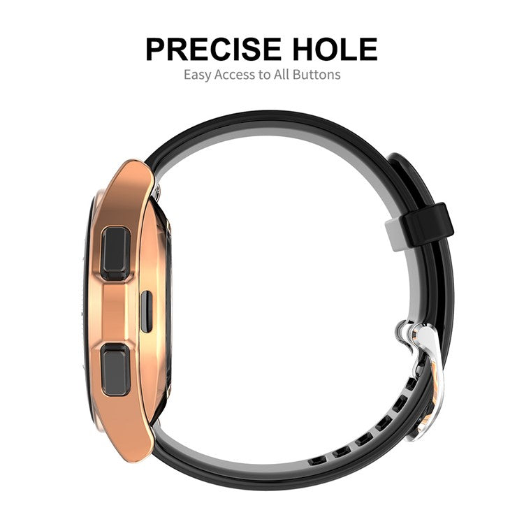 ENKAY HAT PRINCE Electroplating TPU Watch Case Cover with 0.2mm 2.15D 9H Tempered Glass Screen Protector for Samsung Galaxy Watch4 Classic 42mm - Black