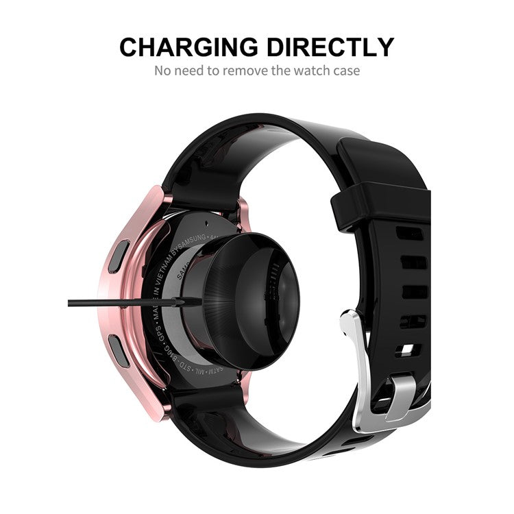 ENKAY HAT PRINCE Electroplated TPU Full Coverage Watch Case Cover for Samsung Galaxy Watch4 44mm - Black